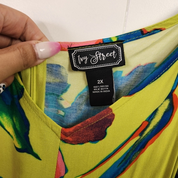 Ivy Street Funky Cropped Whimsy Jumpsuit Sleeveless Flowy Summer Dress Size 2X - Picture 7 of 13